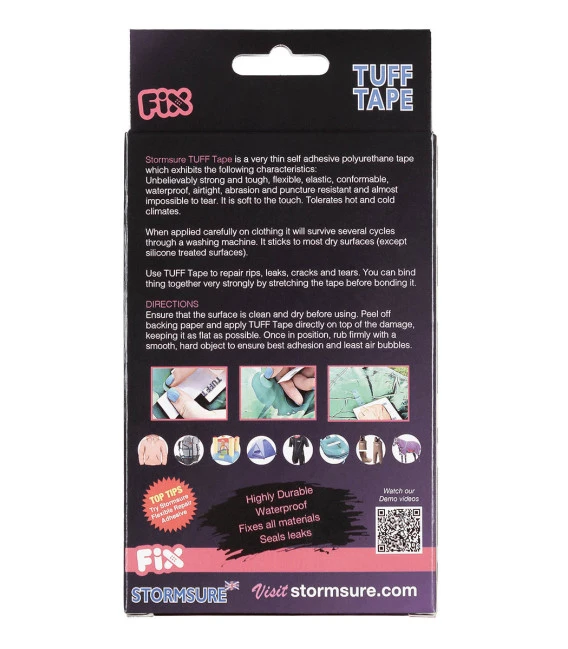 STORMSURE Bande Adhésive Réparation 50 X 7,5 Cm Tuff Tape 4 STORMSURE Bande Adhésive Réparation 50 X 7,5 Cm Tuff Tape – Image 2