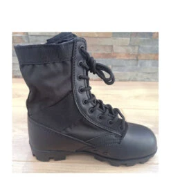 Chaussures Panama Noire En Cuir Homme -Militaire Équipement Magasin chaussures panama noire en cuir 1