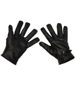 Gants "western", Noir, Cuir,cordon, Fourré