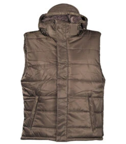 Gilet Kaki Fourré Avec Capuche Amovible