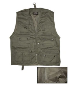 Gilet Multipoches Avec Doublure Maille Vert A.