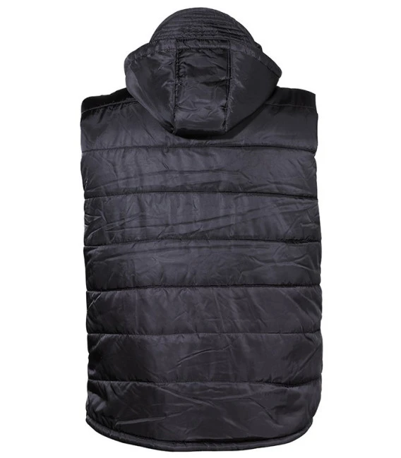 Gilet Noir Fourré Avec Capuche Amovible 4 Gilet Noir Fourré Avec Capuche Amovible – Image 2