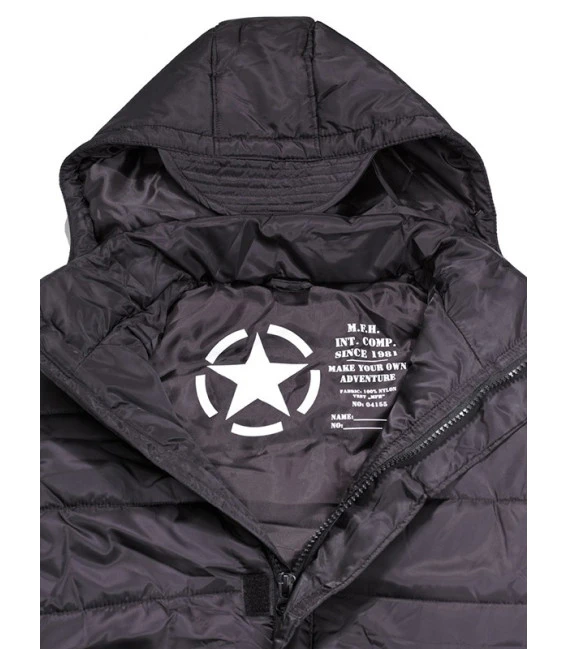 Gilet Noir Fourré Avec Capuche Amovible 5 Gilet Noir Fourré Avec Capuche Amovible – Image 3