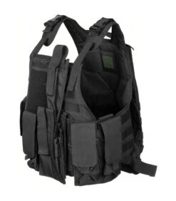 Gilet Tactique "Ranger" Noir Multi-poches Avec Système Molle -Militaire Équipement Magasin gilet ranger plusieurs poches noir syst modulaire 2