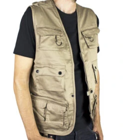 Gilet Reporter Militaire Multi-Poches Beige -Militaire Équipement Magasin gilet reporter multi poches beige 2