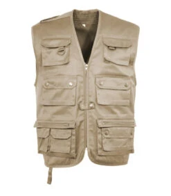 Gilet Reporter Militaire Multi-Poches Beige