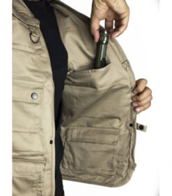 Gilet Reporter Militaire Multi-Poches Beige -Militaire Équipement Magasin gilet reporter multi poches beige 3