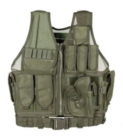 Gilet Tactique "USMC" Vert Multi-poches : étui, Ceinture, ...