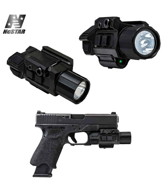 Lampe Torche Pour Pistolet Avec Strob Et Laser Vert Ncstar 4 Lampe Torche Pour Pistolet Avec Strob Et Laser Vert Ncstar – Image 2
