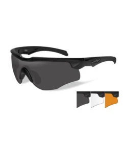 Wiley X Lunettes De Protection Balistiques Rogue Comm Noir écrans Fumé/incolore/orange