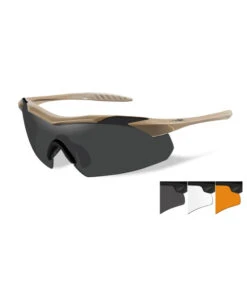 Wiley X Lunettes De Protection Balistiques Vapor Tan écrans Fumé/incolore/orange