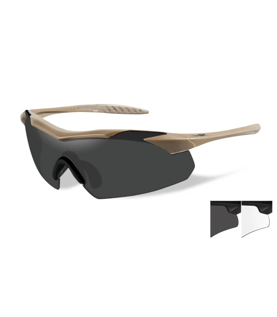 Wiley X Lunettes De Protection Balistiques Vapor Tan écrans Fumé/incolore 3 Wiley X Lunettes De Protection Balistiques Vapor Tan écrans Fumé/incolore