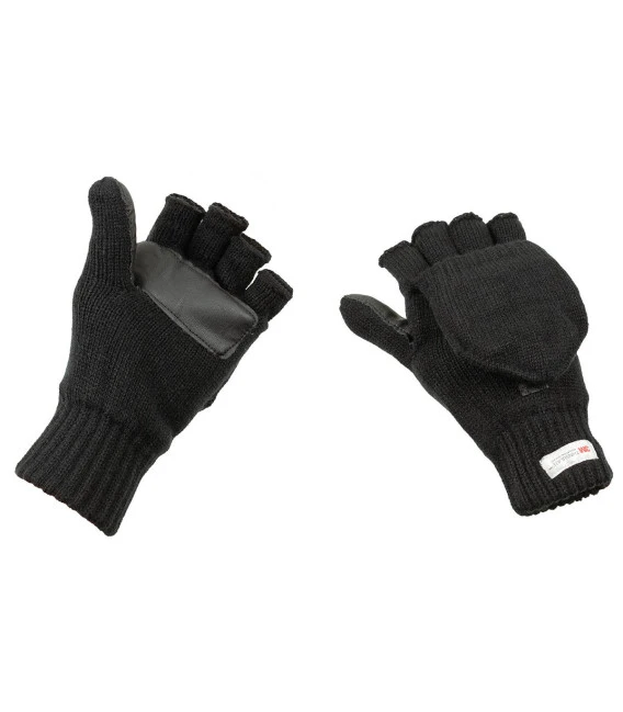 Mitaines Tricotés Noir En Thinsulate 4 Mitaines Tricotés Noir En Thinsulate – Image 2