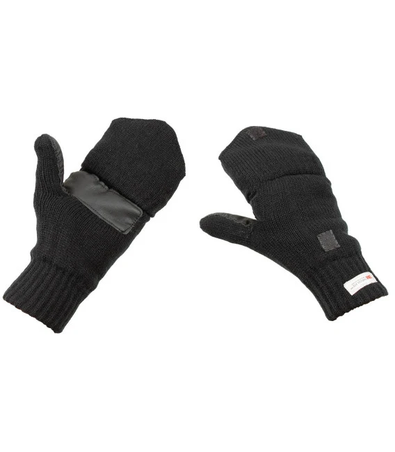 Mitaines Tricotés Noir En Thinsulate 3 Mitaines Tricotés Noir En Thinsulate
