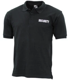 Polo, Noir, "SECURITY", Imprimé