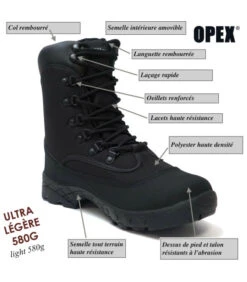 Rangers Chaussures Noire Anti-abrasion -Militaire Équipement Magasin rangers chaussures noire anti abrasion 6