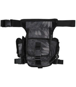 Sacoche Banane Snake Noir Fixation Ceinture Et Jambes