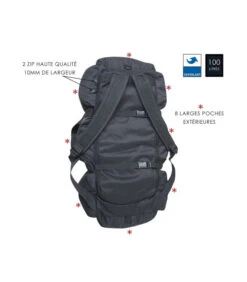 Sac Militaire Noir Polyvalent 98L -Militaire Équipement Magasin sac militaire polyvalent noir 2