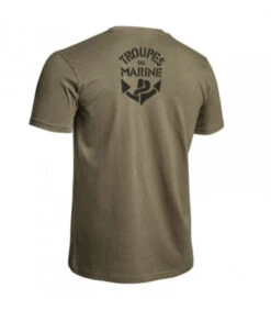 T-shirt Strong Troupes De Marine Vert Od -Militaire Équipement Magasin t shirt strong troupes de marine vert od 1
