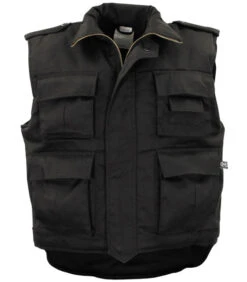 US Gilet Matelassé, Ranger, Noir, Fourré, Plusieurs Poches