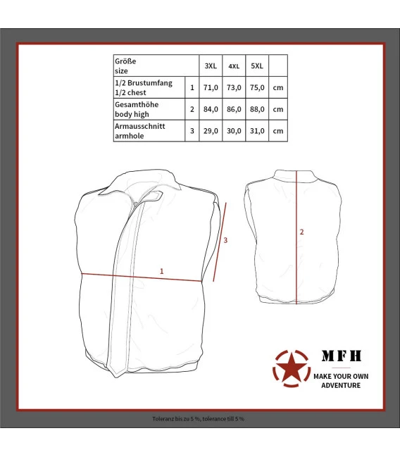 US Gilet Matelassé, Ranger, Vert, Fourré, Grandes Tailles 5 US Gilet Matelassé, Ranger, Vert, Fourré, Grandes Tailles – Image 3